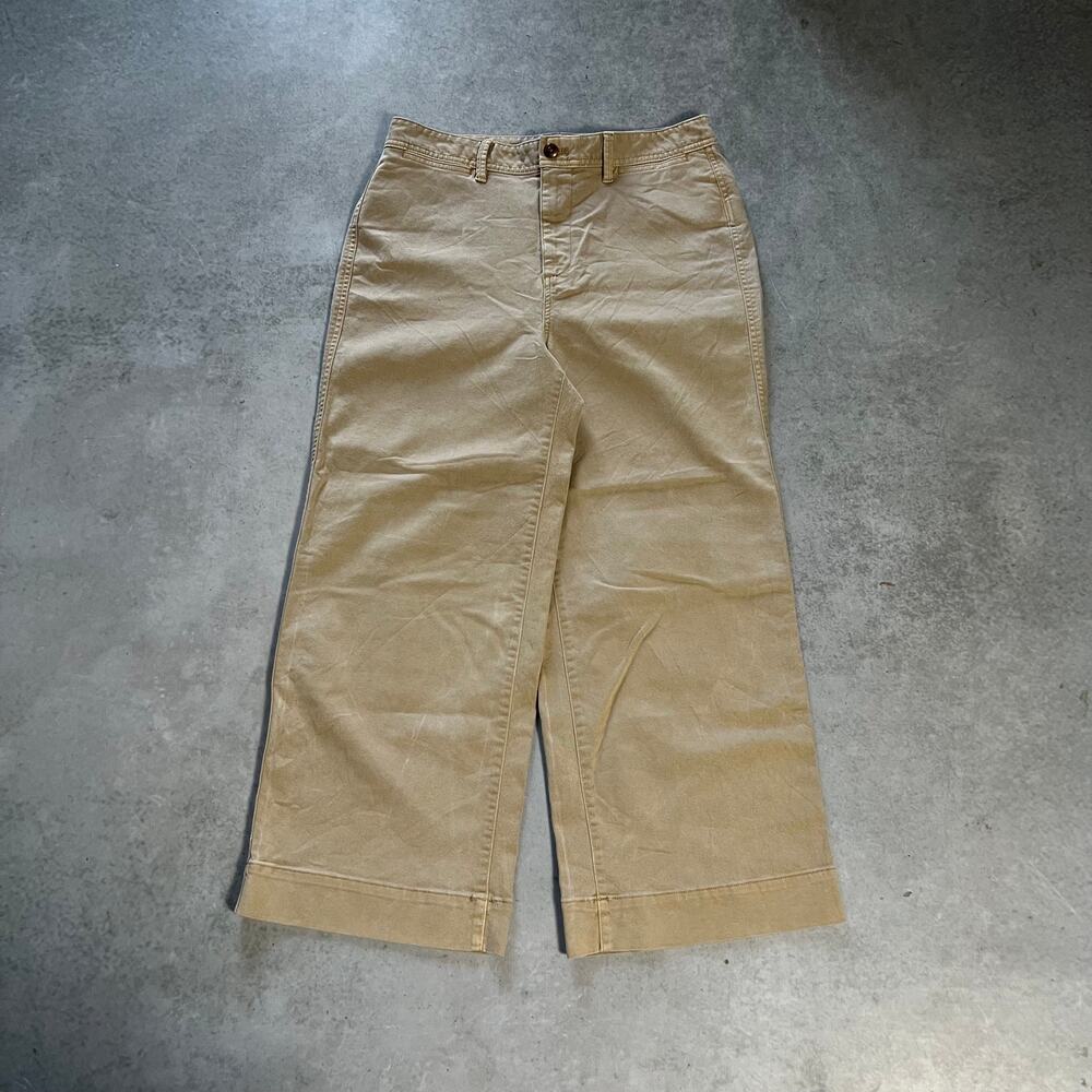 GAP High Rise Wide Leg Crop Women's Size 12 Pants Cream Baggy Beige Women